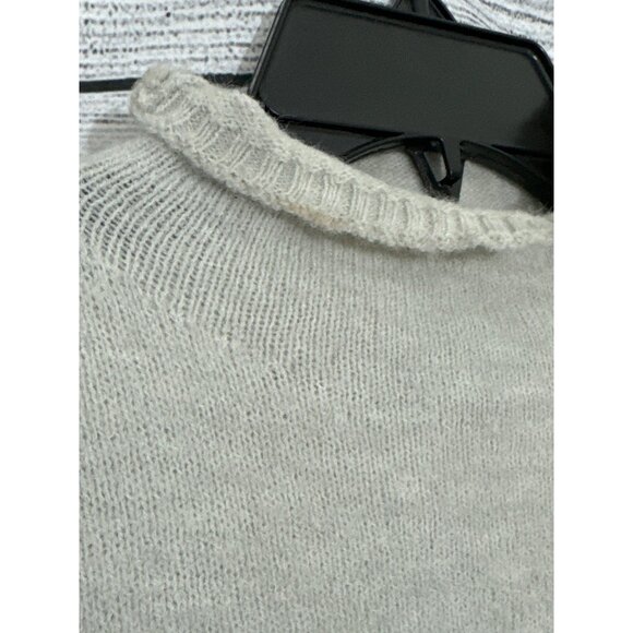 Mock Turtleneck Navy and Tan Chevron Sweater Size L - Picture 2 of 3